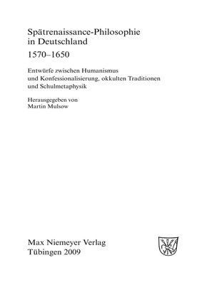 cover image of Spätrenaissance-Philosophie in Deutschland 1570-1650